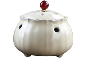 Garlic Keepers, Ceramic Garlic Keeper Holder with Lid Vented Storage Container for Counter, 3.9x3.9x3.7 Inch