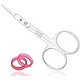 Cuticle Scissors - Extra Fine Curved Eyebrow & Eyelash Scissors with Super Slim Precise Tip for Beard & Mustache, Dry Skin - Manicure Scissors