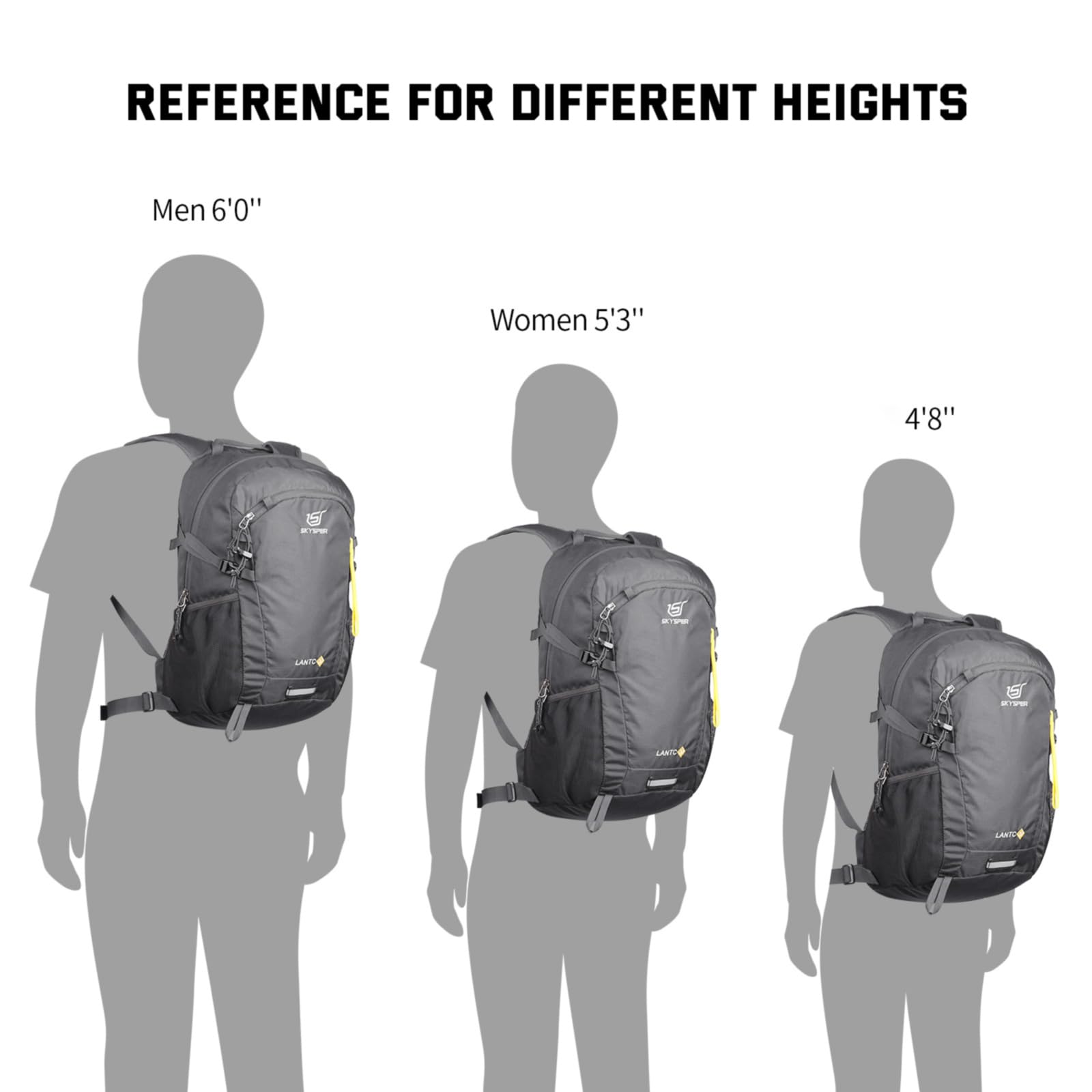 SKYSPER Leicht Wanderrucksack Klein Rucksack mit Rückenbelüftung Trekkingrucksack aus atmungsaktivem 3D Air Mesh Polyester Camping Outdoor Wandern Rucksack 9