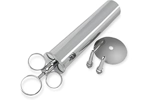 DEXSUR Ear Wax Removal Syringe – Durable Brass with Chrome Plating, Tri-Stream Tip, Easy & Safe Ear Wax Irrigation, Latex-Free, 8 Oz