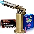 FunOwlet Refillable Butane Torch Lighter, Premium Metal Soldering Blow Torches with Adjustable Precision Flame for Kitchen Culinary Cooking, Creme Brulee, Industrial Welding DIY - Gas Not Included