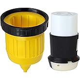 Shopcorp 30 Amp Twist Lock RV Plug, Power Cord Connector Kit w/Cord Boot Protector + Receptacle - NEMA L5-30R 125/250V - 3/14AWG Power Wire Compatible, ETL Approved for Boat Trailer and RV Accessories