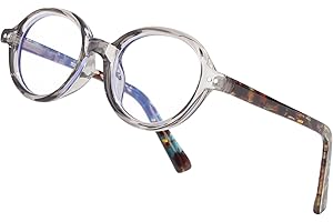 Teumire Vintage Round Glasses for Men Women Retro Oval Blue Light Glasses Fake Nerd Eyeglasses