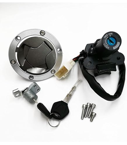 Motorcycle Ignition Switch & Fuel Gas Cap Key Set - Compatible With Yamaha R6, R1, FZ, MT, XT, XVS Models