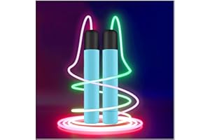 HXXYILOK Glowing Jump Ropes Skipping Rope for Kids Develop Children's Sports Interest Men Women Fitness Exercise Indoors Outdoors Cool LED Light Rope Adjustable Jumping Rope