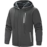 Wirltte Hoodies for Men Casual Long Sleeve Mens Zip up Hoodies Hooded Fleece Sweatshirts with Pocket