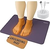 Grounding Mat for Feet, Sleep Improvement, Back Pain Relief, Muscle Relaxation & Stress, Earthing Pads for Bed, Ground for Desk, Earth Mats, Bedding Pad (24''X16'')