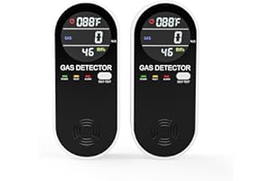 TEYUAN Natural Propane Gas Detector,3 in 1 Plug-in Combustible Gas Leak Detector Monitor(Gas, Temperature and Humidity Display) for Home & RV Leak Alarm for LNG, LPG, Methane-2Pcs