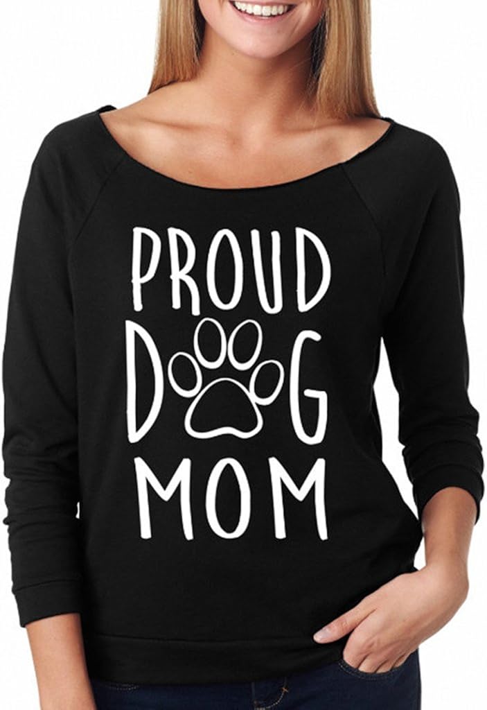 SignatureTshirts Women's Proud Dog Mom Raglan TShirt Clothing