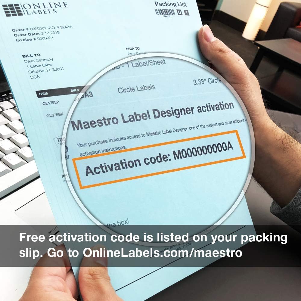 Full Sheet Labels - 8.5 x 11 - Pack 100 Sheets - Inkjet/Laser Printers - Vertical Back Slit for Easy Peeling - Online Labels : Laser Sticker Paper : Office Products