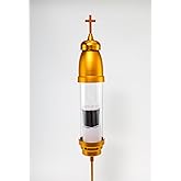 OURMEMO Cemetery Solar Lights for Grave,Includes 2.5" x6.5'' Grave Candles,4" x34''Cemetery Memorial Light Candle Holder,Standard Spike and Base,Perfect Addition to Headstone(Latin Cross Extended)