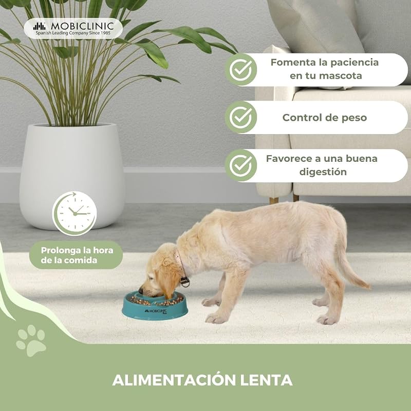 ® Pets, Comedero Lento antivoracidad, para Perros, Antideslizante, Forma de Espiral, 19, 5x4, 6X 20, 6cm, Bienestar digestivo, 500ml, Fácil Limpiar, Resistente y Duradero, Gatos, Mascotas