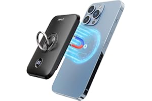 iWALK Magnetic Wireless Power Bank, 6000mAh Portable Charger with Finger Holder, Stronger Magnet Stick for Phone with Unique Mag-Suction Tech, Only Compatible with iPhone 15/14/13/12 Pro Max