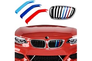 Goodream Tricolored Grille Insert Trims Compatible with BMW 2 Series 2014-2020 F22 F23 220i 228i 230i 235i Sedan Accessories for 8-Beams w/Standard Kidney Grille