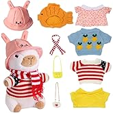 Acgtrick Cute Capybara Plush with 10 Pcs Clothes & Accessories, Cute Capybara Stuffed Animal with Outfits, Dress Up Capybara Stuffed Animal Plush Toys for Kids Girl Boy Birthday