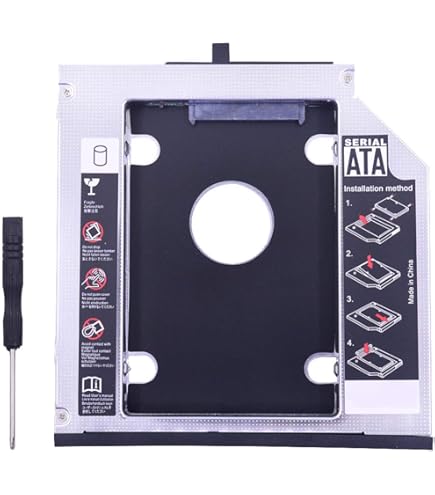 2° HDD SSD Hard Drive Caddy Per Dell Inspiron 15 15R 5521 5537 5535 5567 5548 5558 5721 Laptop Computer, SATA3 Seconda Unità Solid State Drive Enclosure, Adattatore Interno CD DVD Ottico - Foto 10