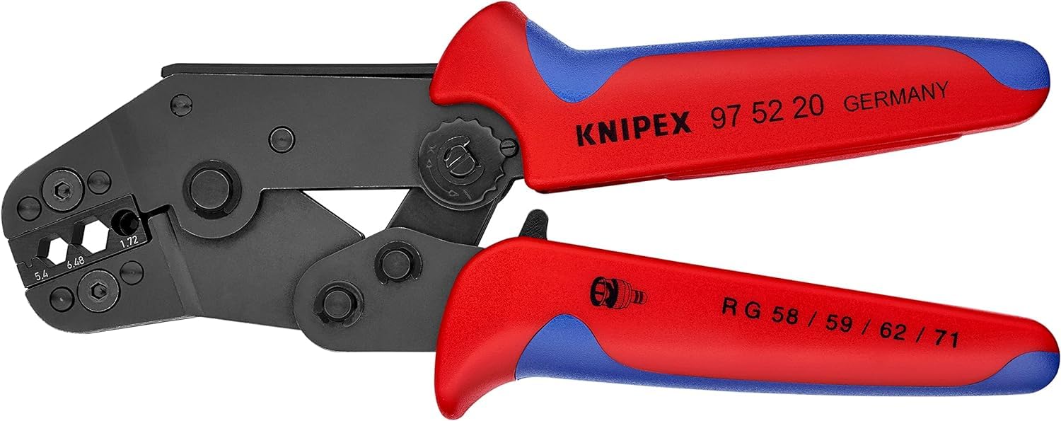 KNIPEX Crimping Pliers Short Design with Multi-Component Handles 195 mm, 97 52 20
