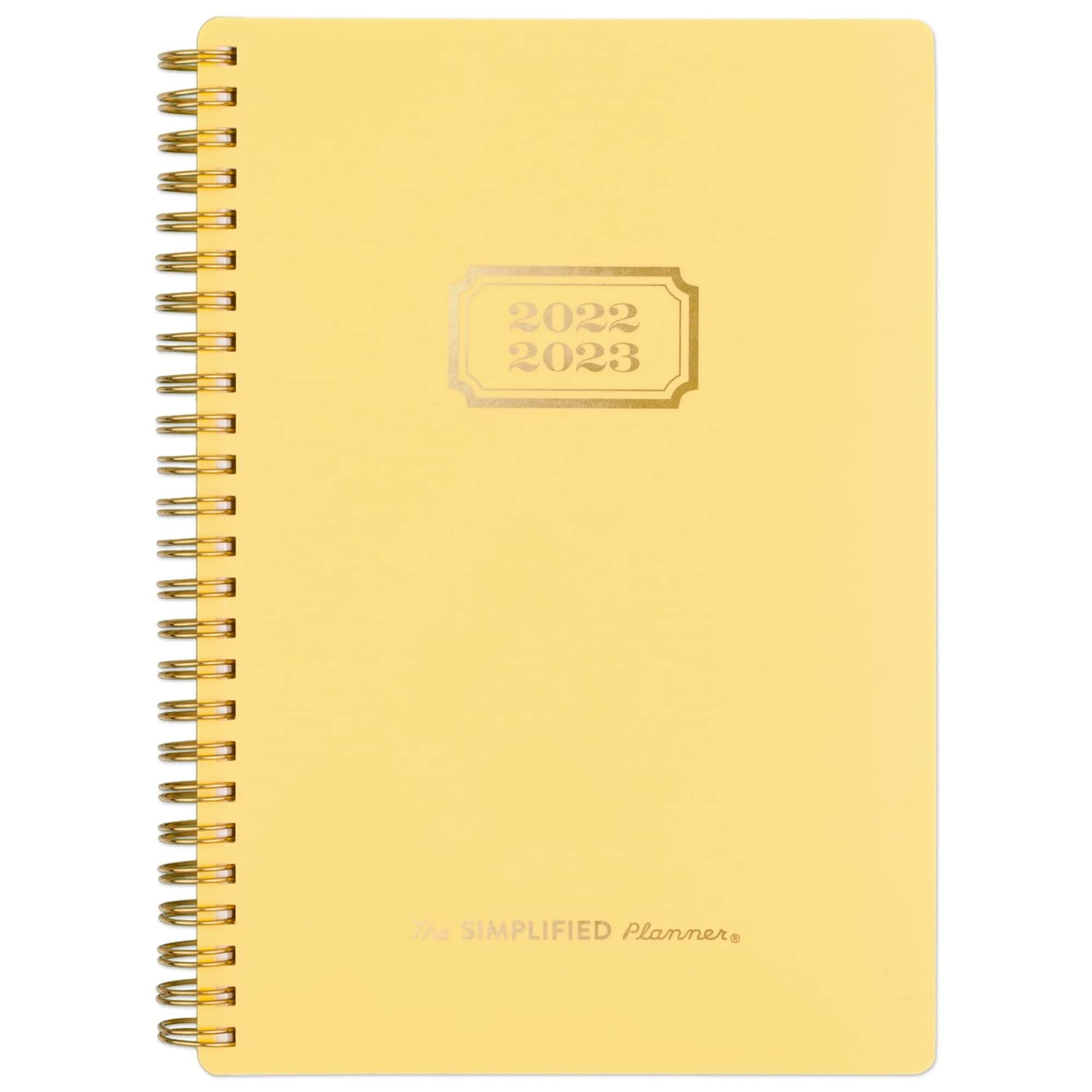 At-A-Glance 2022-2023 Academic 2022-2023 Planner, Weekly & Monthly 5-1/2" x 8-1/2", Small, Simplified by Emily Ley, Yellow Linen (EL85-200A), EL85-200A-23, S