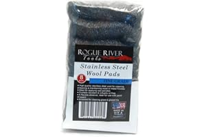 434 Stainless Steel Wool (8 pad Pack) - FINE Grade - by Rogue River Tools. Made in USA, Oil Free, Won’t Rust. Choose from All Grades!