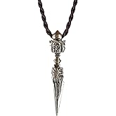 Artschatz Handcrafted Kila Phurba Dagger Pendant - Three Buddha Heads Design - Silver or Brass Finish - 2 sizes 1.7 or 2.4 - Includes Fabric Necklace