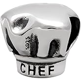 Lamoony Charm I Love Cooking Charm 925 Sterling Silver Chef Hat Charm for Pandora Bracelet