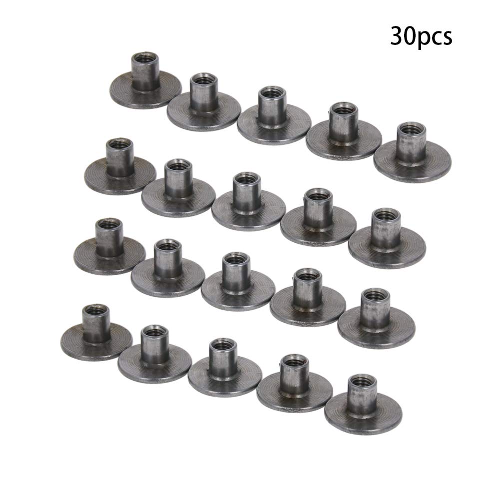 MroMax 30PCS Tee Nut,Carbon Steel Round Base ThroughHole Insert Tee