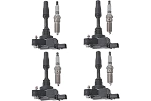 Autowxjq Ignition Coil Iridium Spark Plugs 4pcs UF680 C1827 Compatible with 2013 2014 2015 Cadillac ATS Chevy Malibu 2016 2017 2018 2019 Camaro Buick Envision Regal Impala GMC Canyon Acadia 2.0L 2.5L