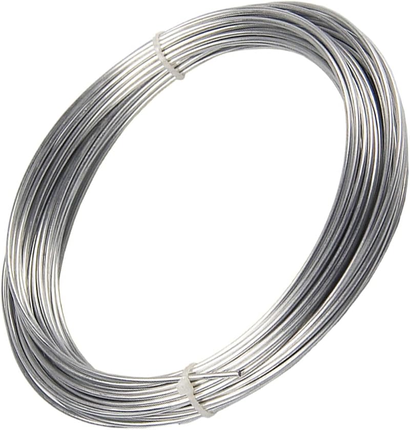SULIVES Electroplated Iron Wire 1.6mm 6m Bendable Heavy Duty Steel for Crafts