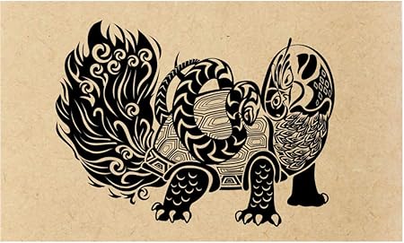 Amazon 青龍 白虎 朱雀 玄武 守護神スタンプ 玄武 スタンプ 文房具 オフィス用品