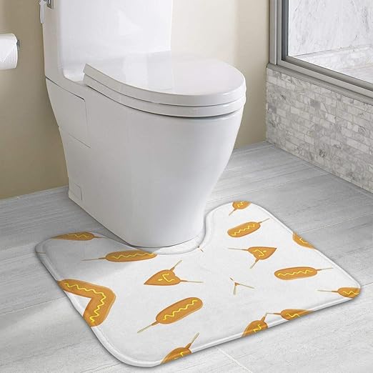 Amazon Com Non Slip Contour Bath Mat For Toilet Corn Dog