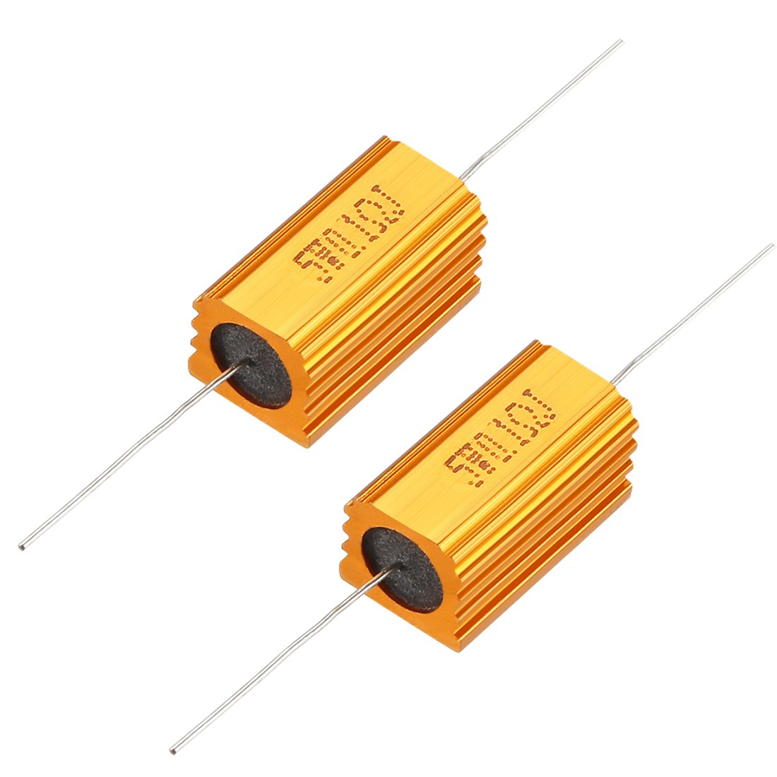 sourcingmap 2 Pcs Aluminum Case Resistor 5W 0.1 Ohm Wirewound for LED Replacement Converter 5W0.1RJ