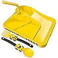 Deinyi Construction Toddler Plates - Toddler Eating Utensil Set with Removable Straw - Toddler Utensils Set - Baby Plates Feeding Set - for Stocking Stuffers and Birthday Gifts - Yellow