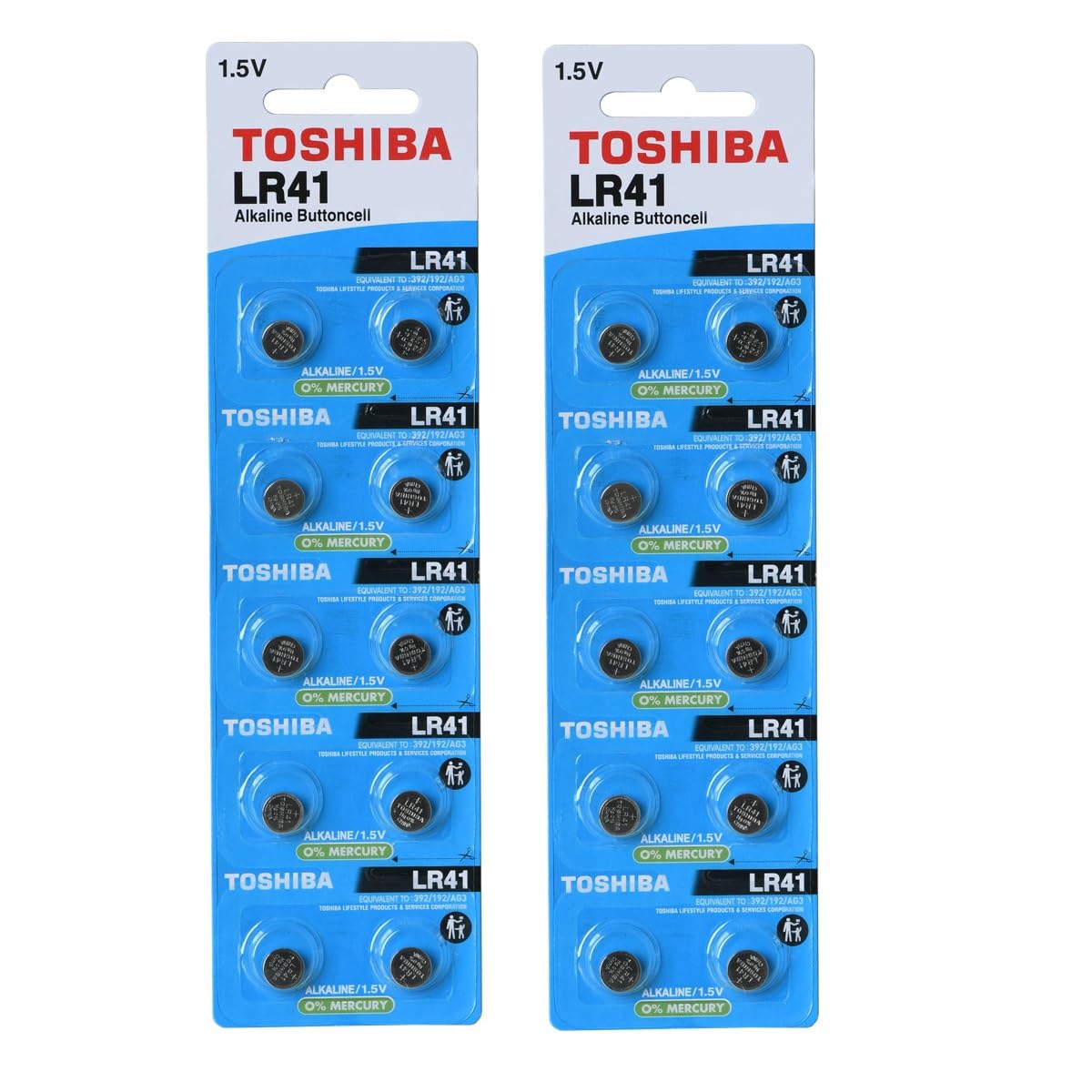 Toshiba LR41 AG3 Alkaline 1.5 Volt Batteries x20