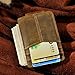 Le'aokuu Mens Genuine Leather Cowhide Clip Credit Card Case Handy Slim Wallet Magnet (B Dark Brown)