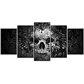 Nachic Wall Black White Vintage Skull Wall Art Moody Skeleton Decor