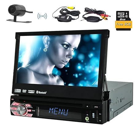 Wireless-Kamera inklusive! Eincar Einzel DIN GPS-Navigation Auto Autoradio DVD CD-Player-Unterstützung SD / USB / AUX / iPod 