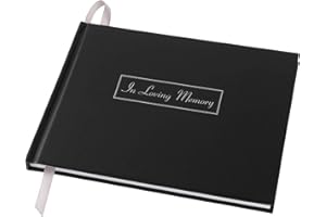 Global Printed Products Funeral Guest Book, 9"x7", Black