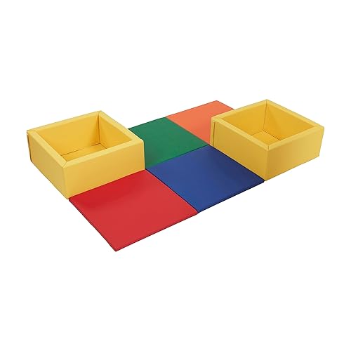 ECR4Kids SoftZone Play Patch Activity Mat and Toy Bins, Beginner Playset, Contemporary