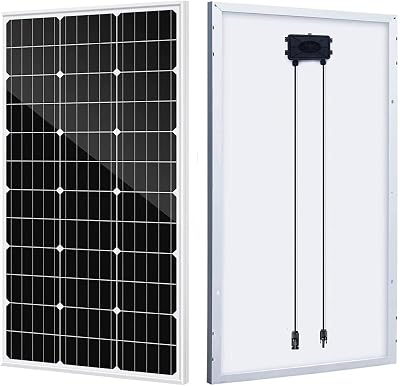 AUECOOR 100W Monocrystalline Solar Panel for RV, Boat, Off-Grid Charging