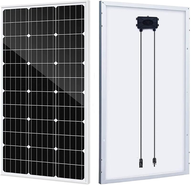 AUECOOR 100W Monocrystalline Solar Panel for RV, Boat, Off-Grid Charging