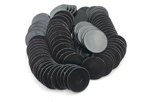 Smartdealspro Set of 100 1 1/2 Inch Opaque Poker Chips Plastic Learning Counters Game Tokens with Storage Box (Black)