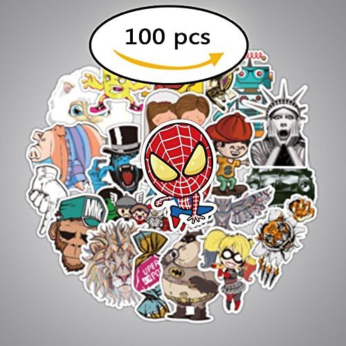 Sticker Decals Vinyls [100pcs] for Laptop,Kids,Cars,Motorcycle,Bicycle,Skateboard Luggage,Bumper Stickers Waterproof Random Stickers, Snowboarding Guitar Helmet Phone Graffiti Stickers