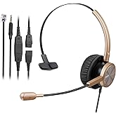 MAIRDI Phone Headset with RJ9 & 3.5mm Jacks for Call Center Office Deskphone Cell Phone PC Laptop, Landline Telephone Headset with Microphone Noise Canceling for Polycom Avaya Nortel