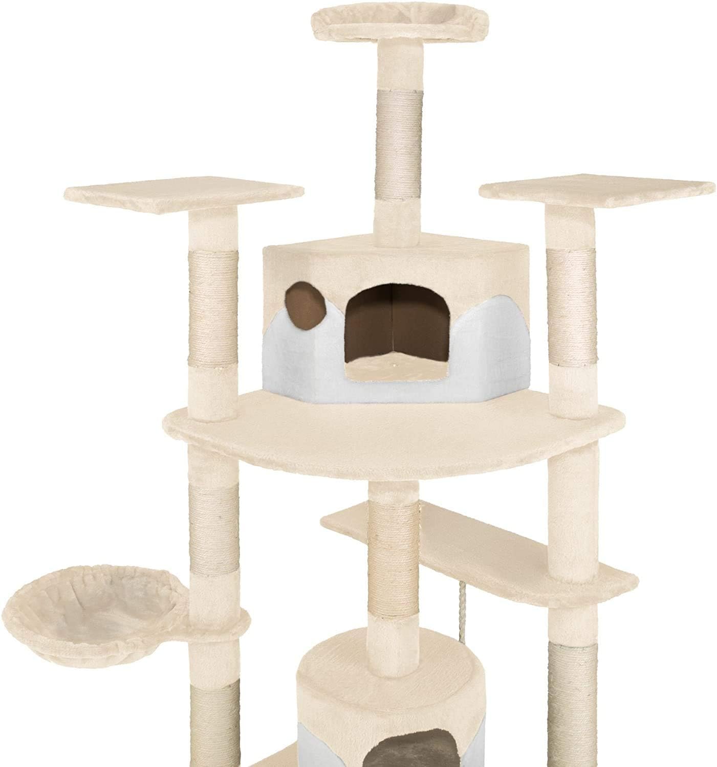 CA&T P.J Pet Products Ultimate Cat Play Tower and Scratching Post - One Size (Mega Climber), Beige - Image 4