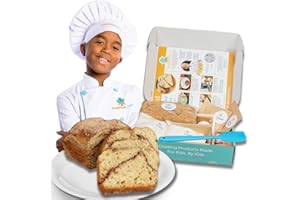 The Step Stool Chef Cooking Kits for Kids - Cinnamon Ribbon Bread | DIY Real Cooking Set for Boys and Girls, Gift Idea for Kids Learning to Cook, Screen-Free Fun Holiday Activity for Kids