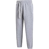 LeeHanTon Mens Fleece Sweatpants Cotton Elastic Bottom Joggers with Pockets Active Athletic Baggy Running Sweat Pants
