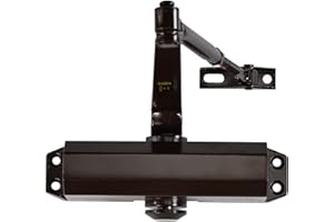 LYNN HARDWARE Light/Medium Duty Residential/Light Commercial Door Closer - DC5003 Surface Mounted, Cast Aluminum Door Closer, Adjustable Closing, Grade 2 & UL 3 Hour Fire Rated - US10B Dark Bronze