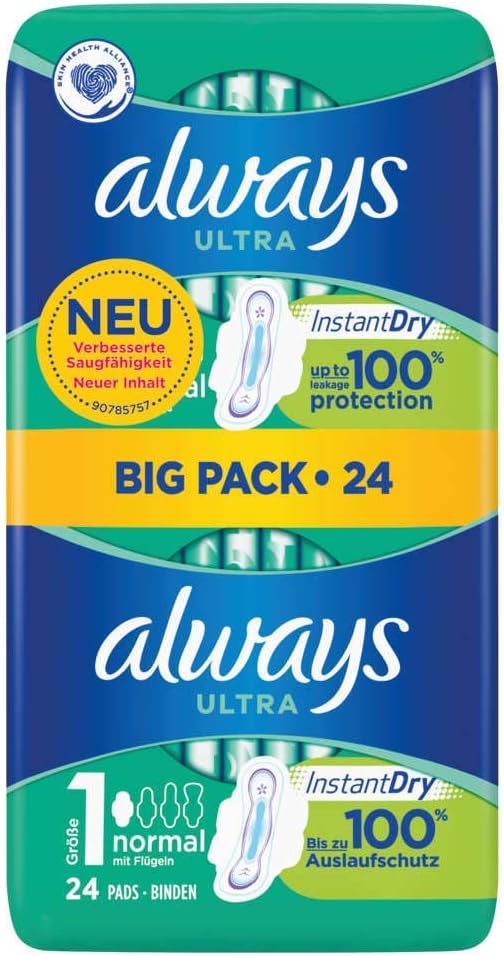 Always Always Ultra Normal Sanitary Pads (Size 1) with Wings Pack of 24