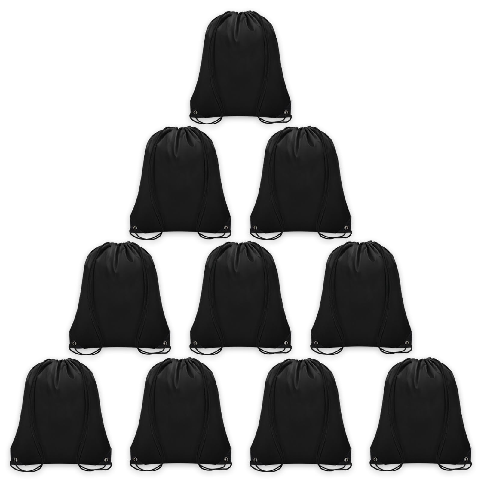 Photo 1 of Grneric 10Pcs Drawstring Backpack Bulk Cinch Bag, Drawstring Bags Polyester for Gym Sports Beach Party Trip (Black)