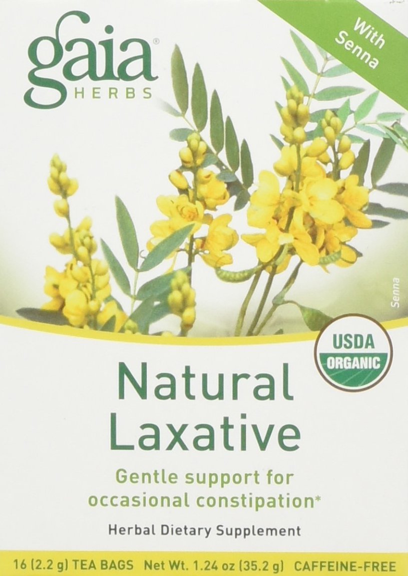 Amazon Com Gaia Herbs Natural Laxative Herbal Tea 1 Box Of 16 Tea Bags Herbal Supplements Grocery Gourmet Food